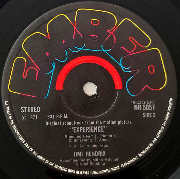 Jimi Hendrix ‎– Original Sound Track 'Experience' - 1971 UK Original VinylPursuit.com