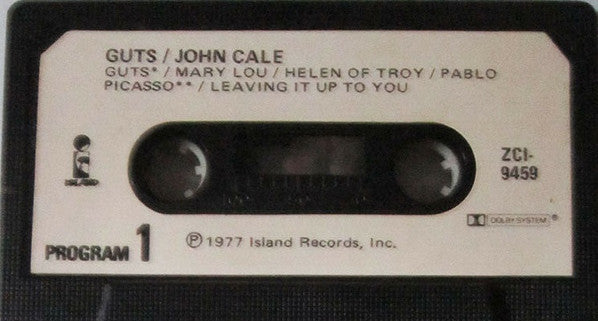 John Cale – Guts –  1977 US Cassette, Rare VinylPursuit.com