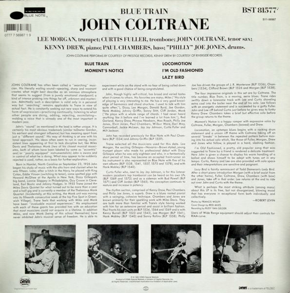 John Coltrane – Blue Train - 1993, Wally Lacquer Cut Vinyl Pursuit Inc