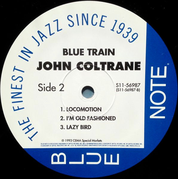 John Coltrane – Blue Train - 1993, Wally Lacquer Cut Vinyl Pursuit Inc