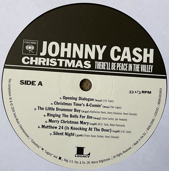 Johnny Cash – Christmas - There'll Be Peace In The Valley - Sealed! VinylPursuit.com