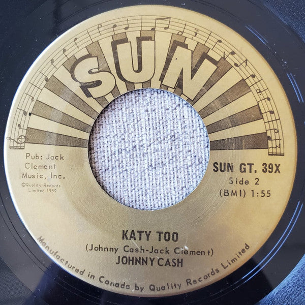 Johnny Cash – I Forgot To Remember To Forget / Katy Too - 7" Single, Rare 1959 Sun Label