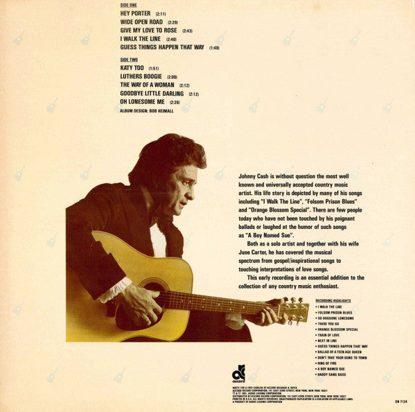 Johnny Cash – I Walk The Line And Other Hits - 1981 Original