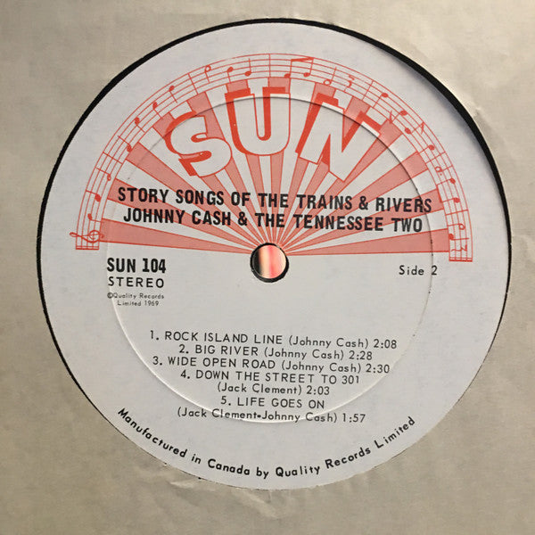 Johnny Cash & The Tennessee Two – Story Songs Of The Trains And Rivers - 1969 Sun Original Vinyl Pursuit Inc