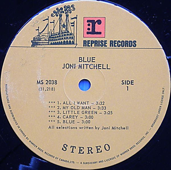 Joni Mitchell – Blue - 1971 Pressing – Vinyl Pursuit Inc