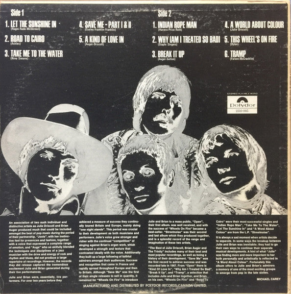 Julie Driscoll, Brian Auger & The Trinity – The Best Of - Early Pressing VinylPursuit.com