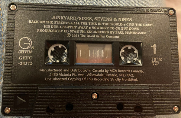 Junkyard – Sixes, Sevens and Nines - 1991 Cassette VinylPursuit.com