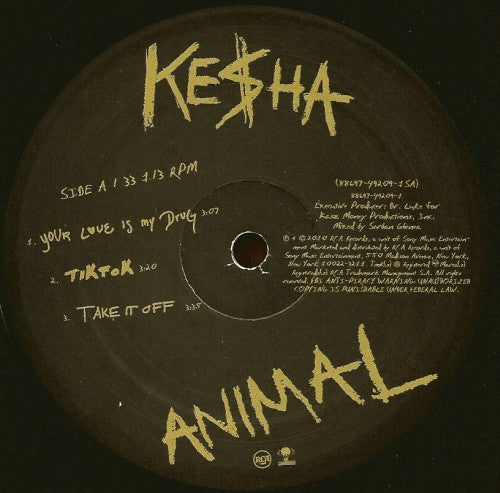 Kesha – Animal - Original Pressing!