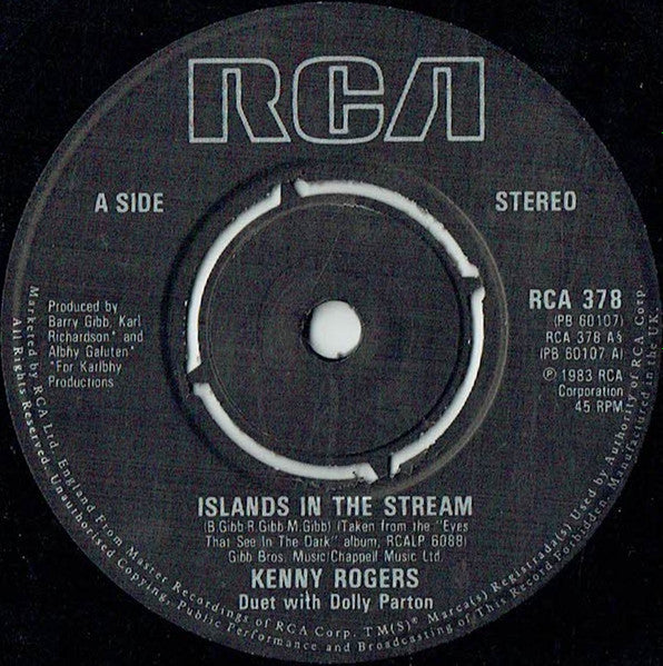 Kenny Rogers And Dolly Parton – Islands In The Stream -  7"  Single, 1983 UK Pressing Vinyl Pursuit Inc
