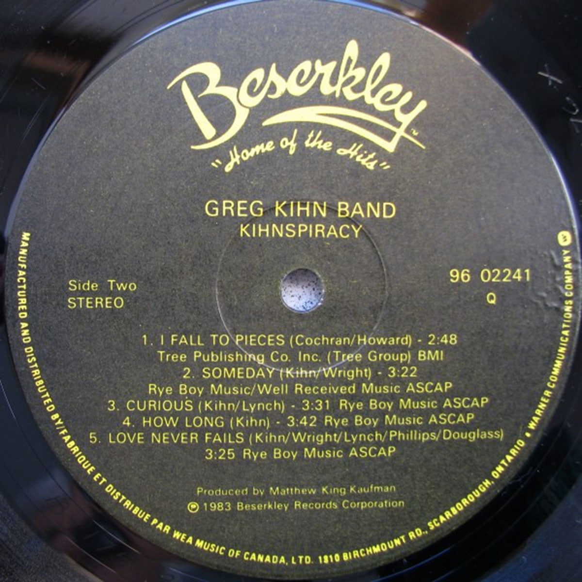 Greg Kihn Band – Kihnspiracy - 1983 Original