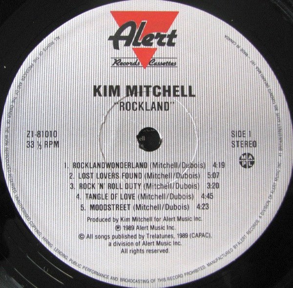 Kim Mitchell – Rockland - 1989 Original - Vinyl Pursuit Inc