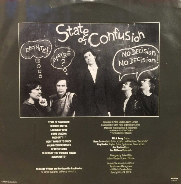The Kinks ‎– State Of Confusion - 1983 Original!