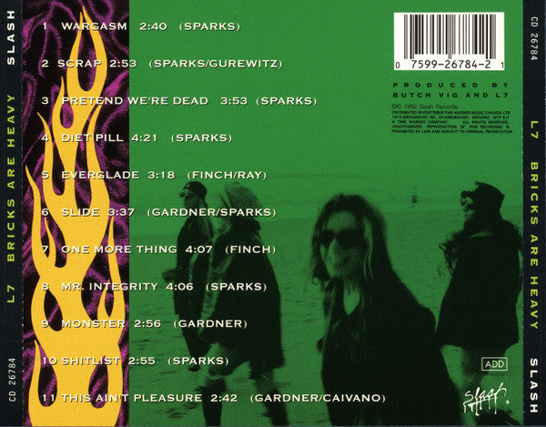L7 – Bricks Are Heavy - 1992(?) CD, Rare Vinyl Pursuit Inc