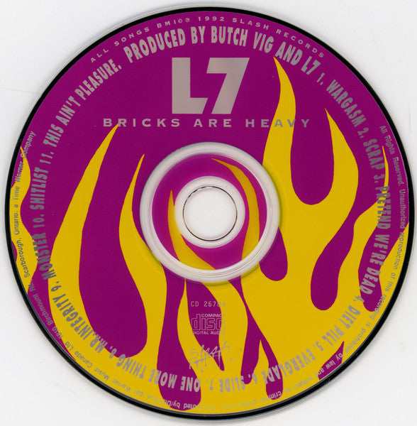 L7 – Bricks Are Heavy - 1992(?) CD, Rare Vinyl Pursuit Inc