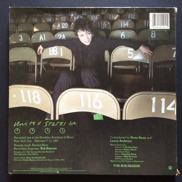 Laurie Anderson ‎– United States Live - 5-Album Box Set, 1984