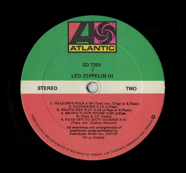 Led Zeppelin - Led Zeppelin III - Early Pressing, Original Rotating Wheel Design! VinylPursuit.com