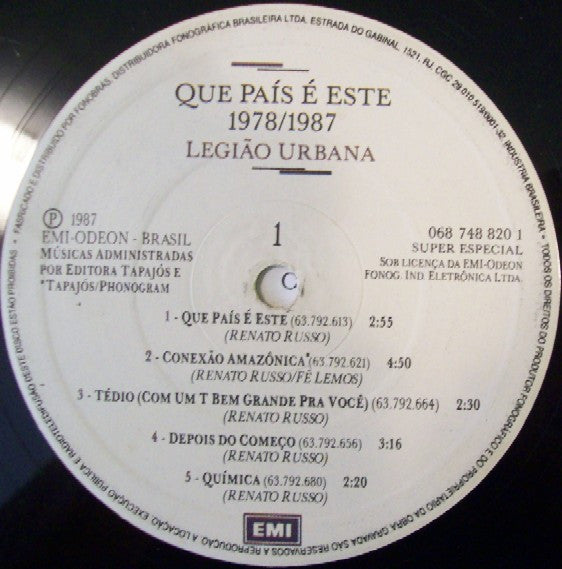Legiao Urbana – Que Pais E Este 1978/1987 - Brazilian Original with Booklet VinylPursuit.com