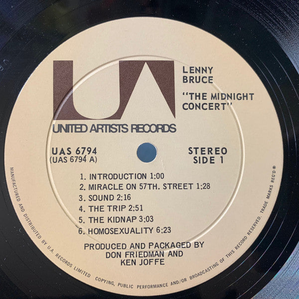 Lenny Bruce – The Midnight Concert - 1972, Bargain! VinylPursuit.com
