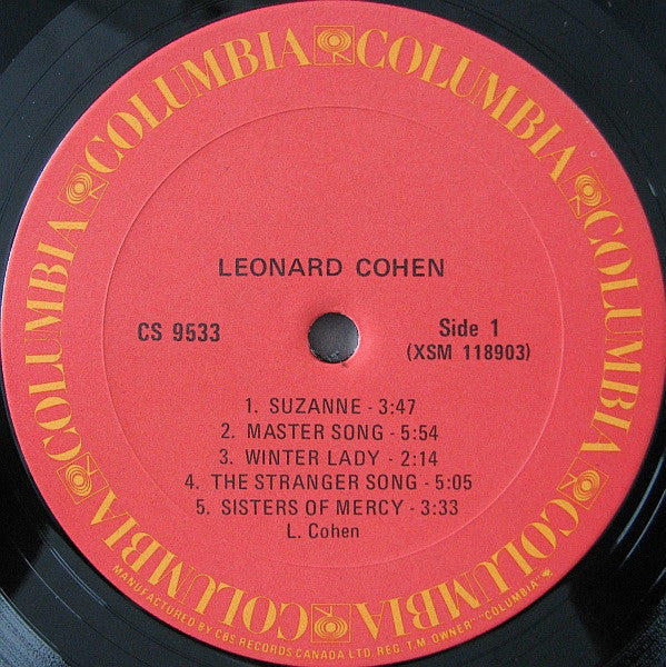 Leonard Cohen – Songs Of Leonard Cohen - 1978 Pressing