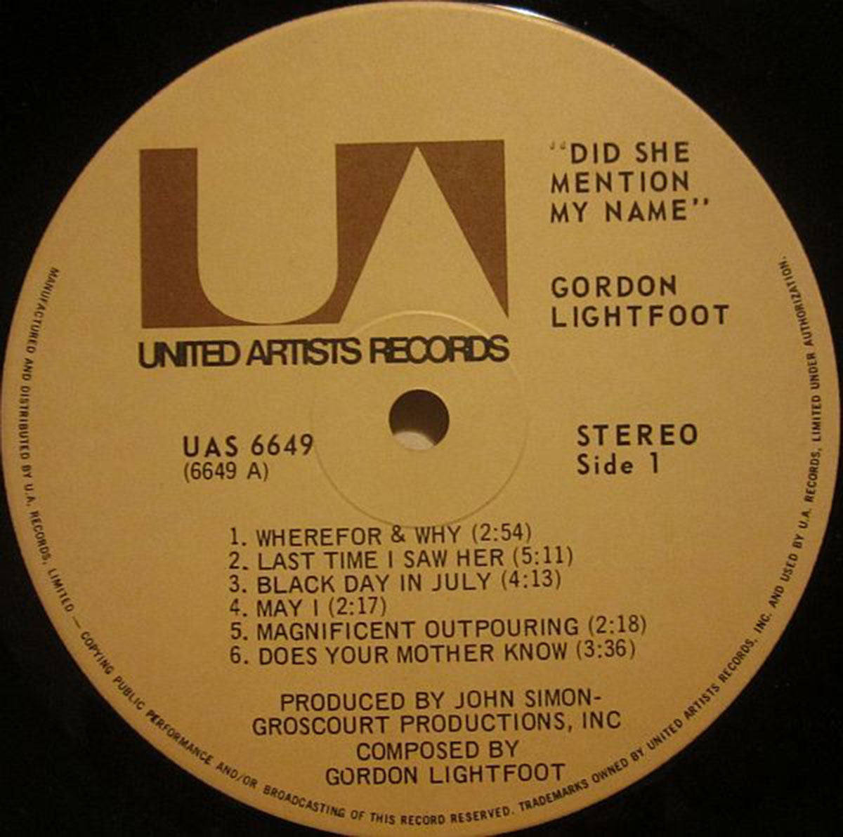 Gordon Lightfoot – Did She Mention My Name?