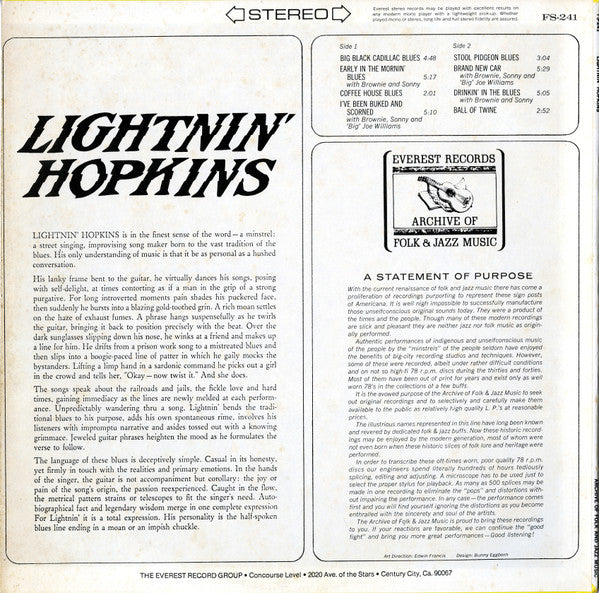 Lightnin Hopkins – Lightnin Hopkins - 1969 US Original!