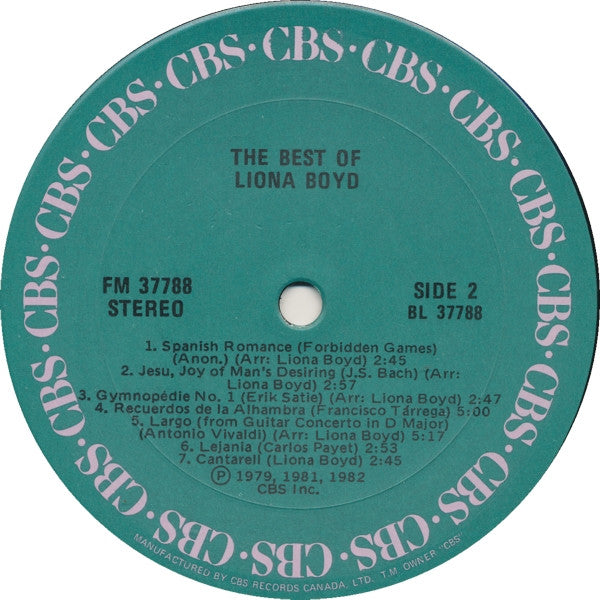 Liona Boyd – The Best Of Liona Boyd - 1982 Original Pressing