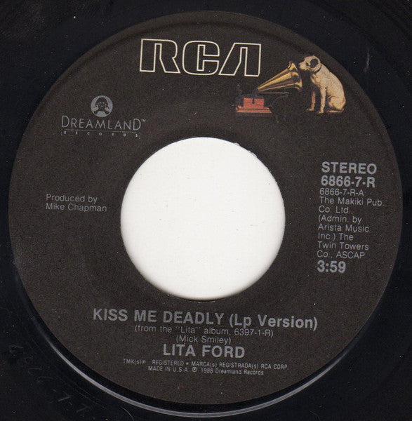 Lita Ford – Kiss Me Deadly - 7" Single, 1988 Original