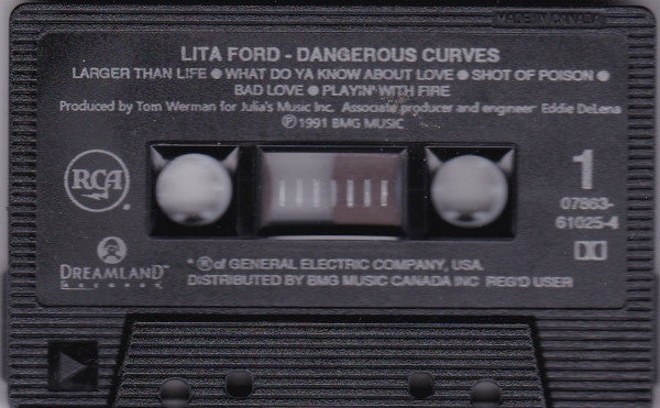 Lita Ford – Dangerous Curves –  1991 Cassette VinylPursuit.com