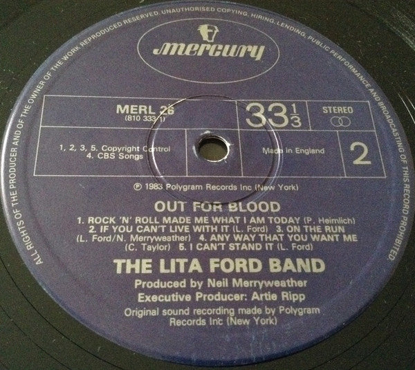 Lita Ford – Out For Blood - 1983 UK Original!