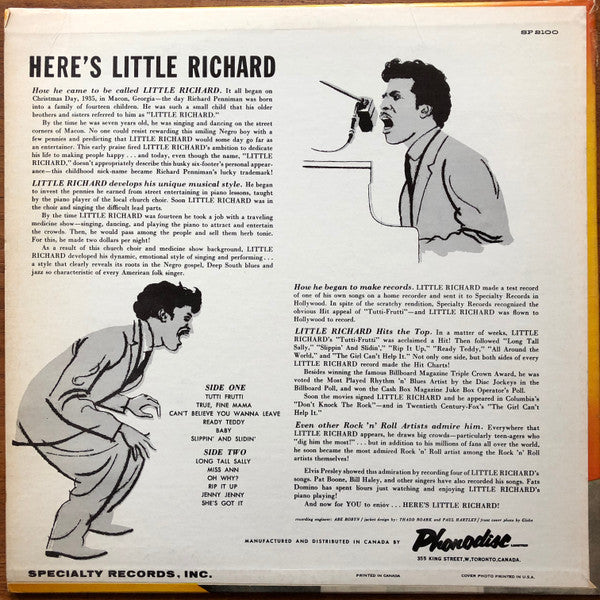 Little Richard – Here's Little Richard - Album Cover Art!