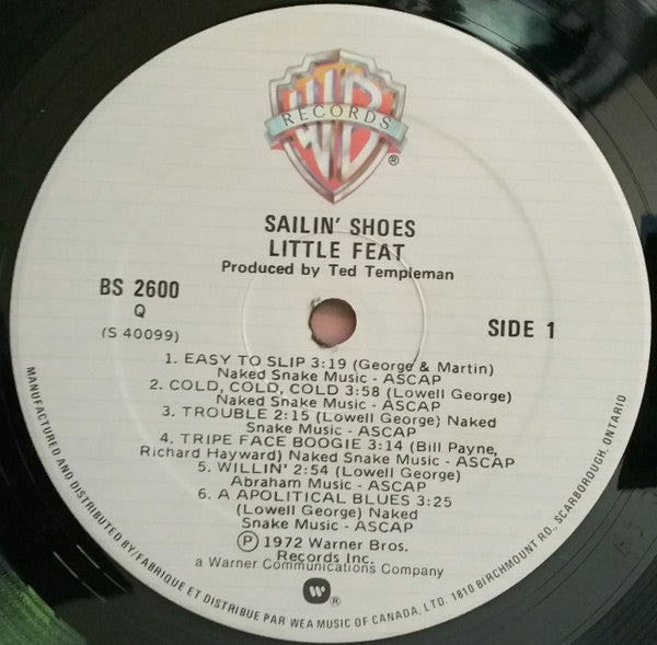 Little Feat – Sailin' Shoes - 1979, Near Mint VinylPursuit.com