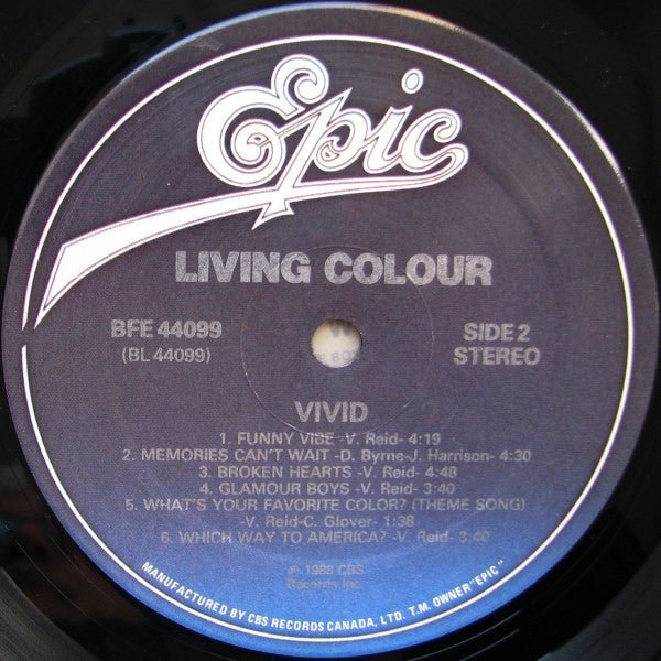 Living Colour – Vivid - 1988 Original! - Vinyl Pursuit Inc