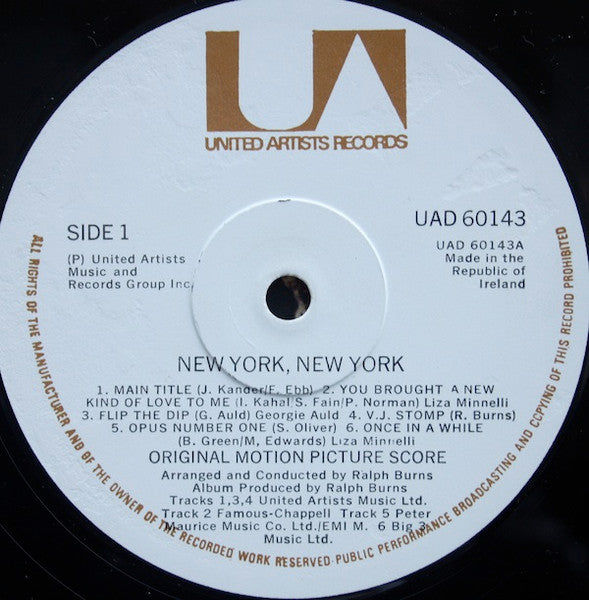 New York, New York- Liza Minnelli & Robert De Niro - 1977 - Irish Pressing VinylPursuit.com