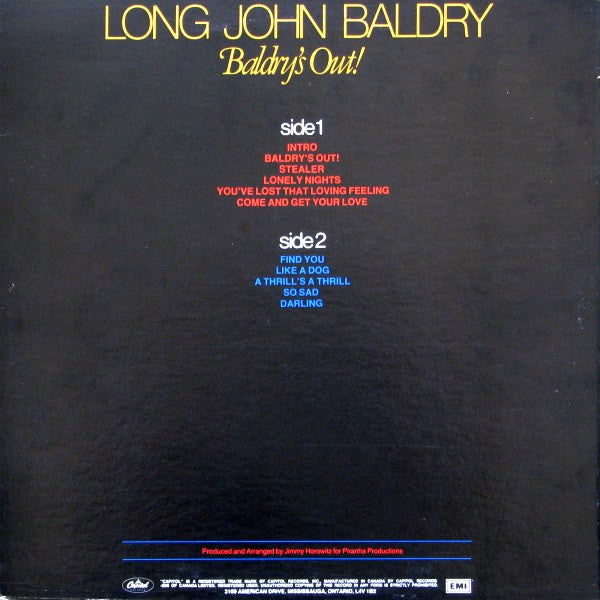 Long John Baldry – Baldry's Out! 1979 Original