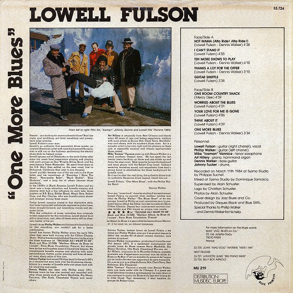 Lowell Fulson And The Phillip Walker Blues Band – One More Blues - 1984 Original French Pressing VinylPursuit.com