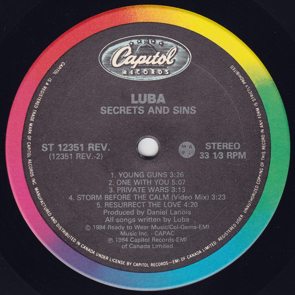 Luba – Secrets And Sins - 1984