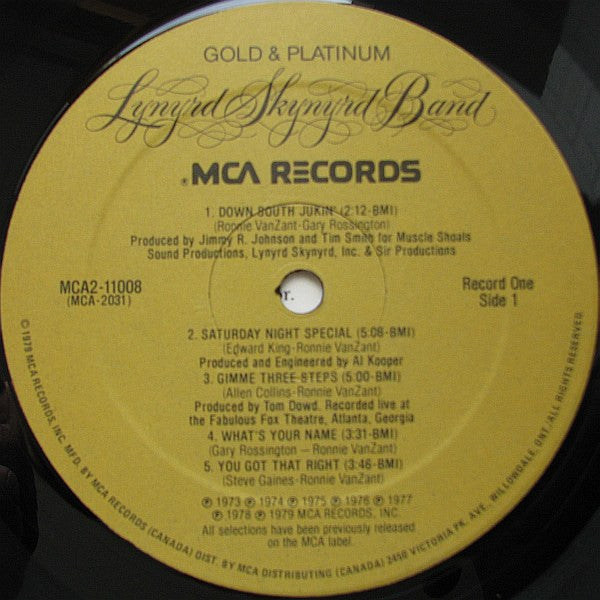 Lynyrd Skynyrd Band Gold And Platinum Vinyl Pursuit Inc