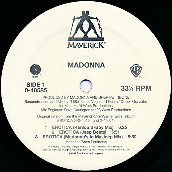 Madonna – Erotica - 1992 US Original VinylPursuit.com