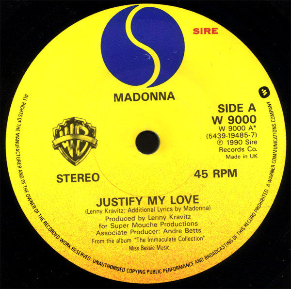 Madonna – Justify My Love / Express Yourself - 7" Single, 1990 UK Original