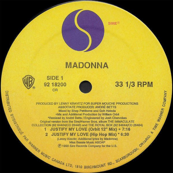 Madonna – Justify My Love - 1990 VinylPursuit.com