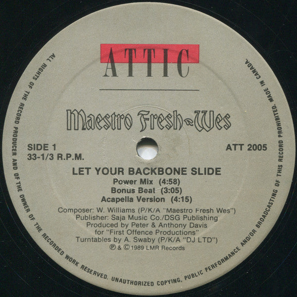 Maestro Fresh-Wes – Let Your Backbone Slide -  1989 Original!