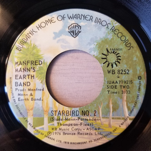 Manfred Mann's Earth Band – Blinded By The Light / Starbird No 2 - 7" Single, 1976