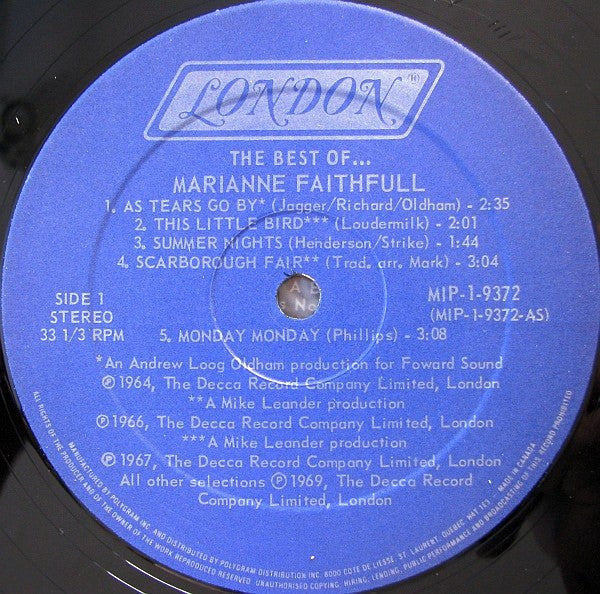 Marianne Faithfull – The Best Of - 1981