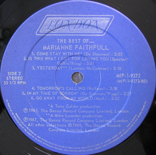Marianne Faithfull – The Best Of - 1981