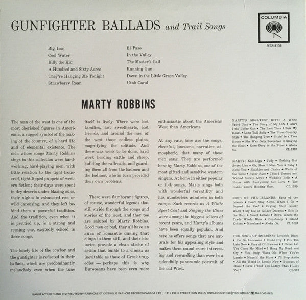 Marty Robbins ‎– Gunfighter Ballads And Trail Songs - Sealed!