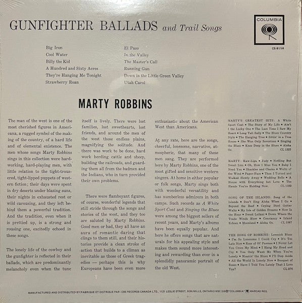 Marty Robbins – Gunfighter Ballads And Trail Songs VinylPursuit.com