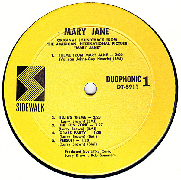 Mary Jane - Original Motion Picture Soundtrack - 1967 US Original, Rare!
