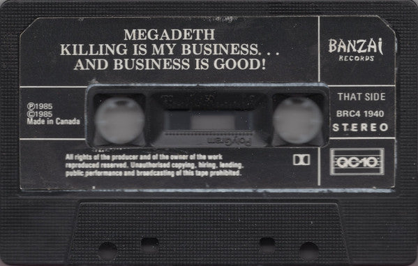 Megadeth – Killing Is My Business... And Business Is Good! - 1985 Cassette