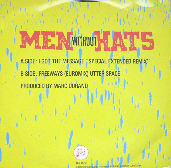 Men Without Hats – I Got The Message - 1983 UK Pressing