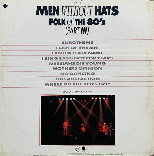 Men Without Hats – Folk Of The 80s (Part III) - 1984 Pressing